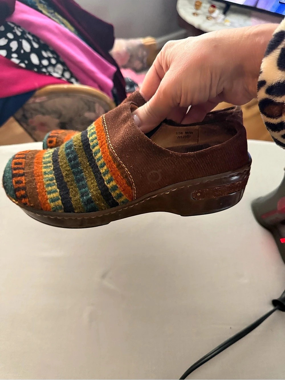 Striped Brown & Green Moccasins - Picture 5 of 6